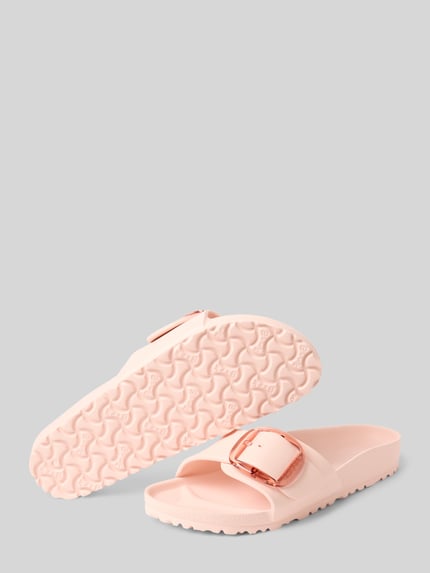 Birkenstock Slippers met reliëflogo, model 'Eva' Lichtroze - 4