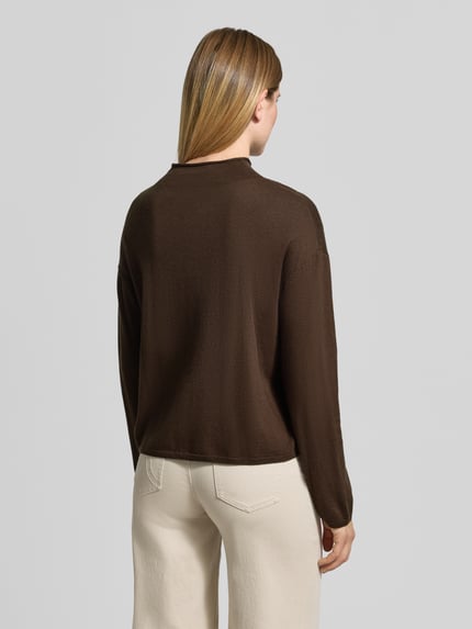 Marc O'Polo Pullover mit Mock Neck Dunkelbraun 5