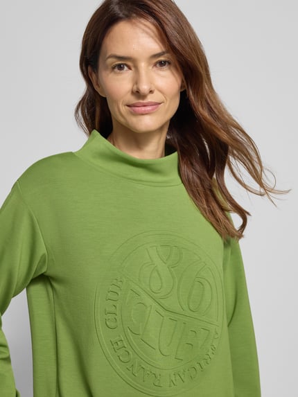 monari Sweatshirt met structuurmotief Lichtgroen - 3