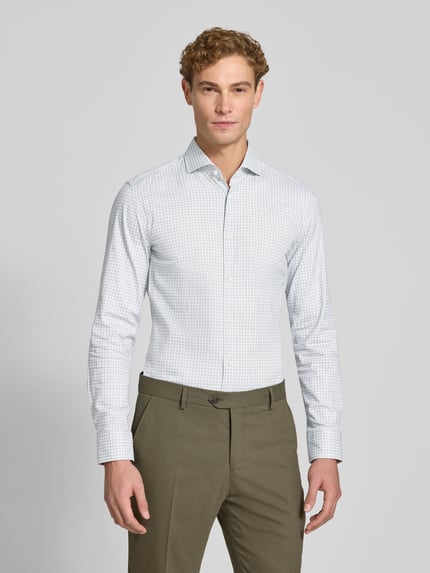 BOSS koszula biznesowa o kroju slim fit z mieszanka bawełny model 'H-HANK-SP' Zielony 4