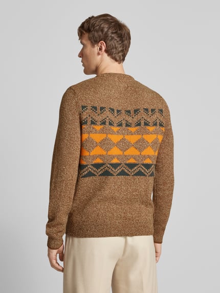 LERROS Strickpullover mit Rundhalsausschnitt Mittelbraun 5