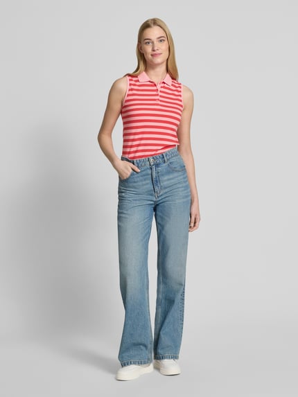Christian Berg Woman Tanktop met polokraag Felroze - 1