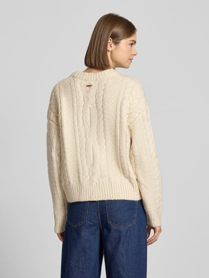 Levi's® Strickpullover mit Zopfmuster Modell 'INES' Ecru 5
