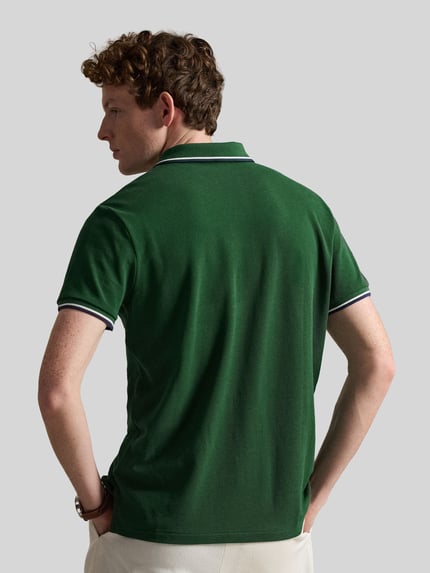 Polo Ralph Lauren Regular Fit Poloshirt aus reiner Baumwolle mit Kontraststreifen Gruen 5