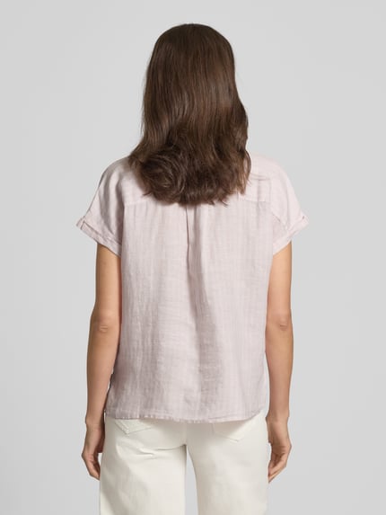 Tommy Hilfiger Relaxed Fit Leinenbluse mit kurzen Ärmeln Rosa 5