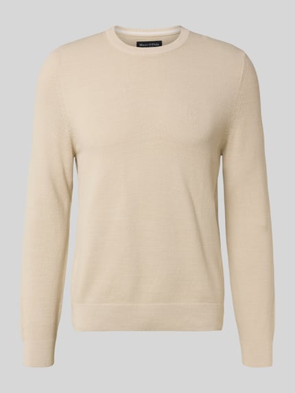 Marc O'Polo Regular fit gebreide pullover van zuiver katoen Ecru - 2