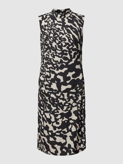 Luisa Cerano Knielanges Kleid aus Viskose mit Animal-Muster Offwhite 2