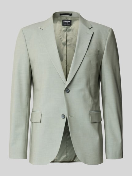 Productfoto, Slim Fit Anzugsakko met klepzakken model 'AIDAN3' van Strellson, melange look, reverskraag, 2-knoopsluiting, borstzak, dubbele split.