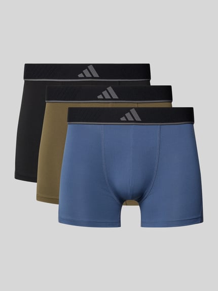 adidas Sportswear Slim Fit Trunks mit Logo-Stitching Modell 'Active' im 3er-Pack Marine 1