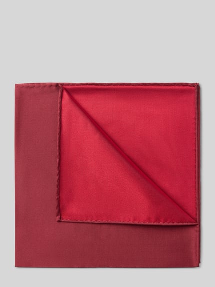 Produktfoto, Einstecktuch aus reiner zijde van Blick, vierkant, effen design, omboorde randen, Heren pochet, gladde textuur, roodtinten.
