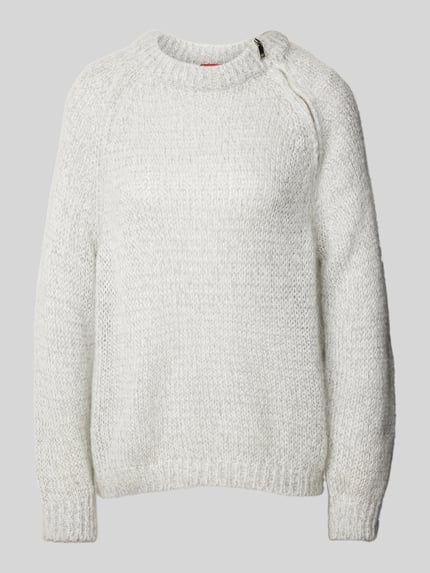 MAX&Co. Sweter z dzianiny z okrągłym dekoltem model ‘PARIDE’ Jasnoszary 2