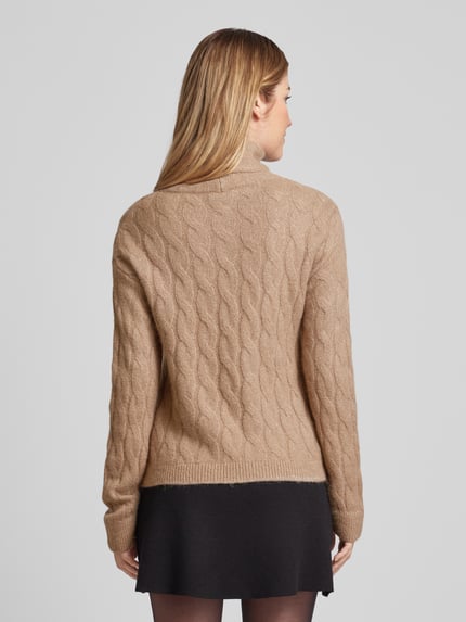 monari Strickpullover aus Woll-Viskose-Mix Beige 5