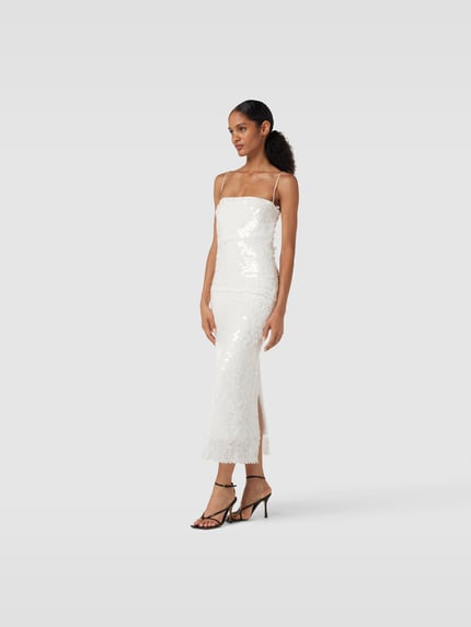 New Arrivals by Ilkyaz Ozel Midi-jurk met pailletten Wit - 1