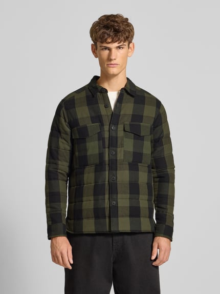 ONLY & SONS Regular fit overhemdjack van puur katoen, model 'GUDMUND' Olijfgroen - 4