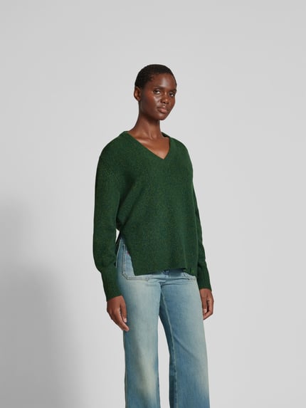 Victoria Beckham Pullover met diepe v-hals Donkergroen - 4
