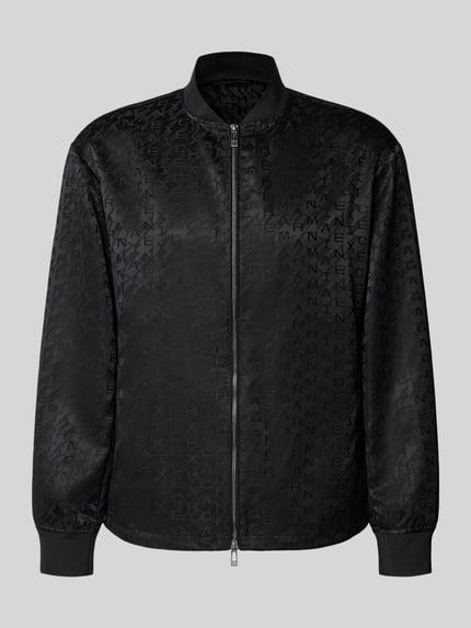 Produktfoto, Blouson mit Zweiwege-Reißverschluss von ARMANI EXCHANGE in Schwarz mit gerader-Schnitt, Stehkragen und gerippten Ärmelabschlüssen