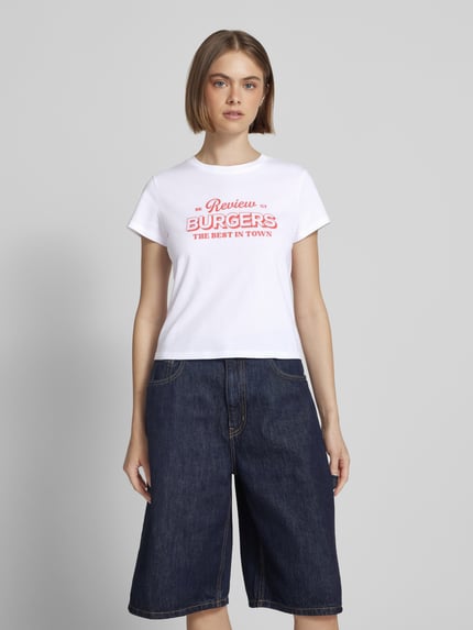 REVIEW T-shirt z nadrukiem z logo Biały 4