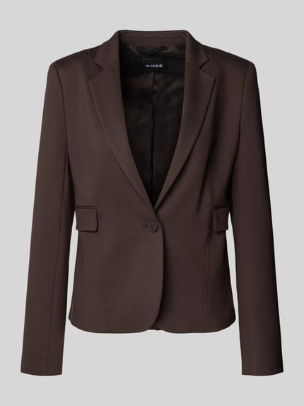 Productfoto, regular fit dames kort blazermodel JIA14 van BOSS in effen kleuren met reverskraag, 1-knoopsluiting, viscosemix.