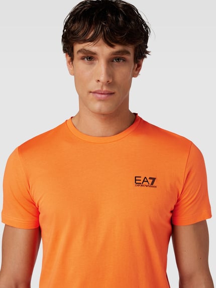 EA7 Emporio Armani T-shirt met labelprint Oranje - 3