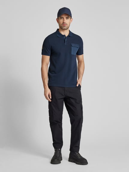 camel active Poloshirt mit Label-Stitching Marine 1