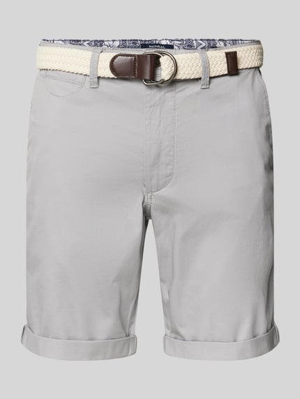 MCNEAL Slim Fit Bermudas mit Gürtel Flanell Melange 2