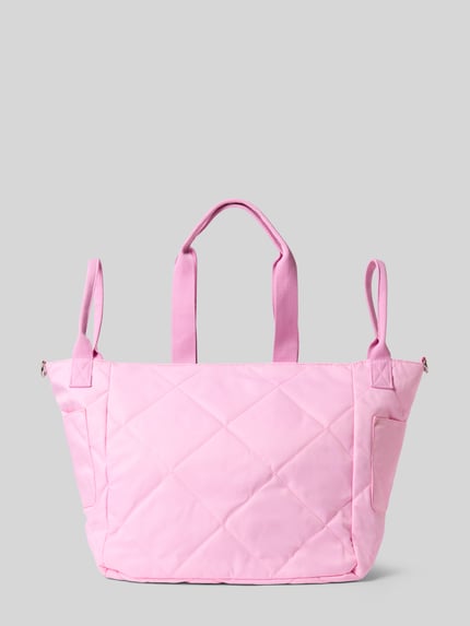 Produktfoto, Shopper mit Stitching Modell 'Love' von miss goodlife, różowy kolor, steppnähte, tragehenkel, odpinany pasek na ramię, główna komora z zapięciem na magnes, szerokość w rozmiarze 1: 33 cm, długość w rozmiarze 1: 59 cm, głębokość w rozmiarze 1: 22 cm, długość paska na ramię w rozmiarze 1: 58 cm