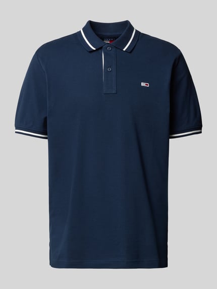 Tommy Jeans Regular fit poloshirt met logostitching Marineblauw - 2