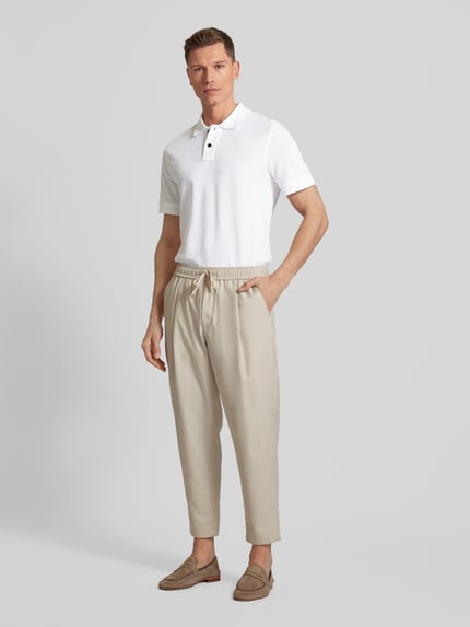 BOSS Orange Slim fit poloshirt met korte knoopsluiting, model 'Prime' Wit - 1
