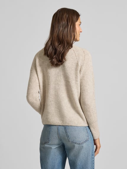 MOS MOSH Strickpullover mit Rundhalsausschnitt Modell 'Tammy' Sand 5