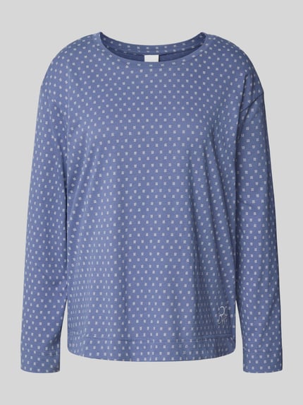 CCDK Copenhagen Pyjamabovendeel met all-over logoprint, model 'Janis' Blauw - 1