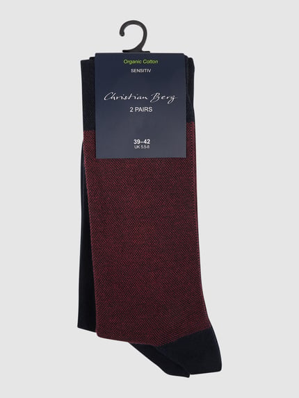 Christian Berg Men sokken met labeldetail in set van 2 Marineblauw - 2