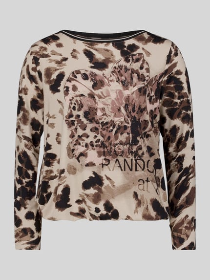 Betty Barclay Langarmshirt mit Glitzer-Print Sand 2