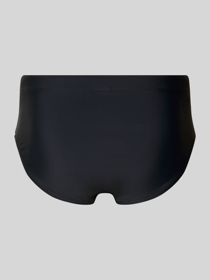 Produktfoto, Badehose mit elastischem Bund von Schiesser, mieszanka materiałów z dodatkiem streczu, dopasowany krój, paski w kontrastowym kolorze