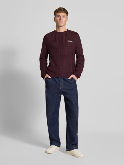 REVIEW Gebreide pullover met ronde hals Donkerrood - 1