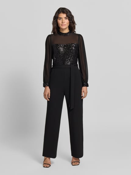 Apricot Jumpsuit mit Paillettenoberteil Black 4