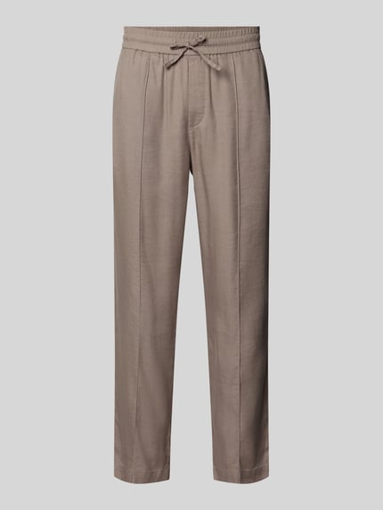 HUGO Straight Fit Schmale Hose aus Leinen-Lyocell-Mix Modell 'CINO' Hellbraun 2