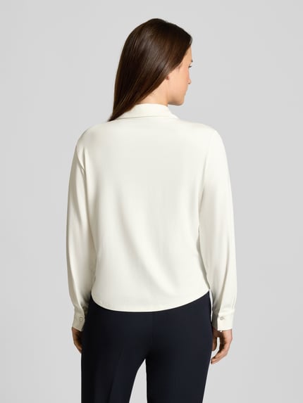 s.Oliver BLACK LABEL Regular Fit Blusenshirt aus Viskose-Mix Weiss 5