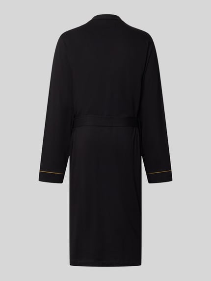 BOSS Bademantel mit Kontrastpaspeln Modell 'Xmas Kimono' Black 3