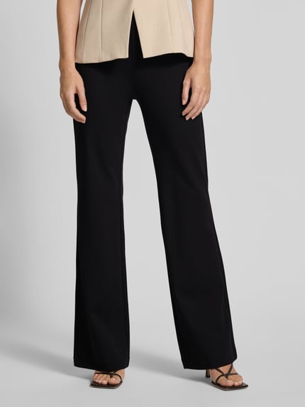 MAC Wide Leg Stoffhose aus Viskose-Mix mit elastischem Bund Black 4
