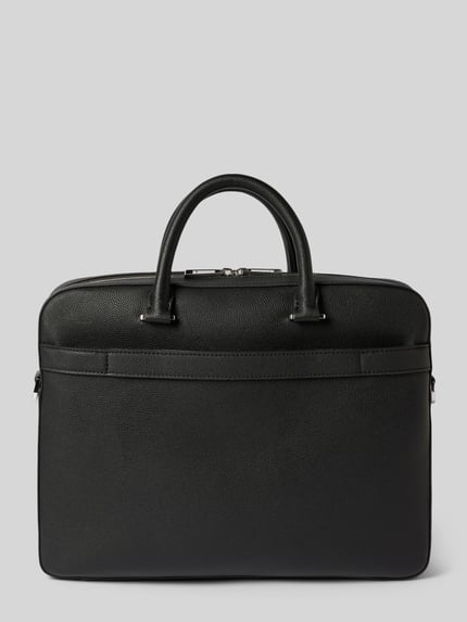 BOSS Torba na laptop z detal z logo model 'Ray' Czarny 4