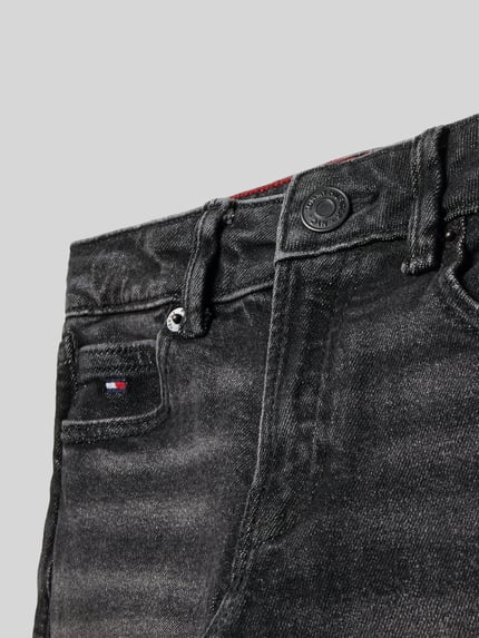 Tommy Hilfiger Kids Straight fit jeans van katoenmix Zwart - 2