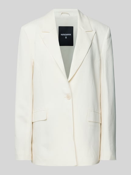 Patrizia Pepe Blazer van een mix van viscose en linnen, model 'GIACCA ESSENTIAL' Wit - 2