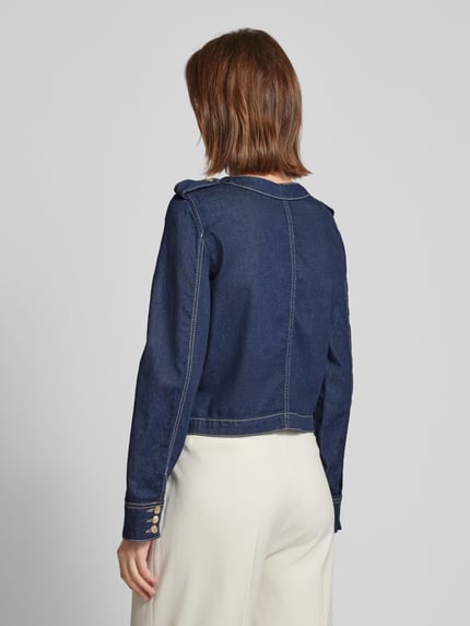 Emporio Armani Cropped Jeansjacke mit Knopfleiste Jeansblau 5