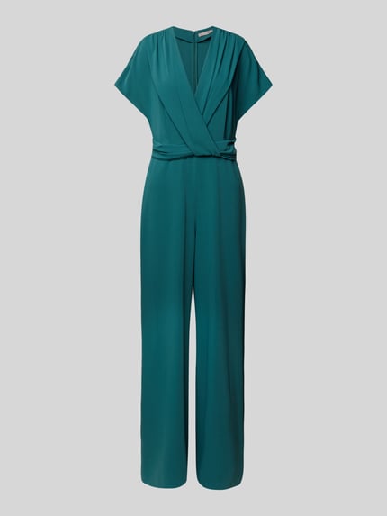 Christian Berg Cocktail Jumpsuit mit V-Ausschnitt Dunkelgruen 2
