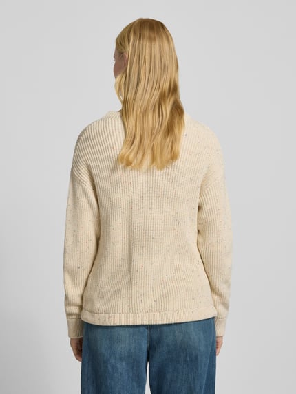 Jake*s Casual Oversized Strickpullover mit gerippten Abschlüssen Ecru 5