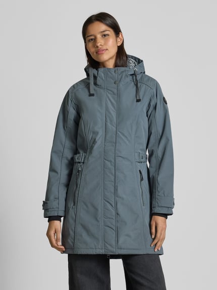 G.I.G.A. DX Regular fit parka met verborgen ritssluiting Rookblauw - 4