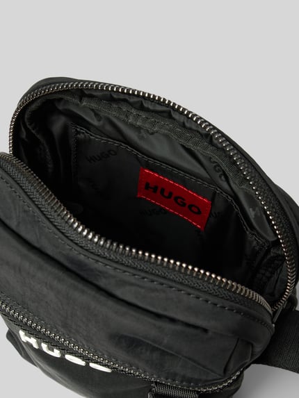HUGO Torba na ramię z detalem z logo model ‘Dusky’ Czarny 5