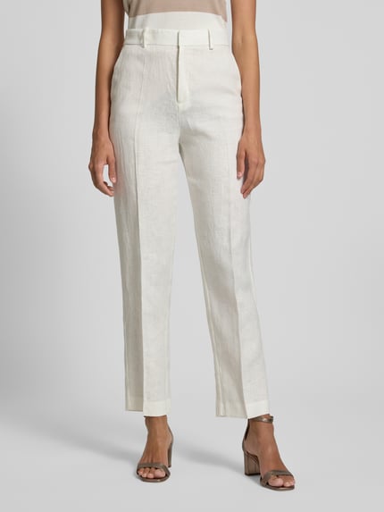 MANGO Regular Fit Leinenhose mit Eingrifftaschen Modell 'BORELI' Offwhite 4
