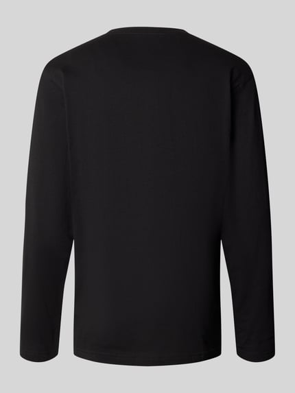 Produktfoto, Longsleeve mit Rundhalsausschnitt van GÖTZBURG 1889, zwart, puur katoen, regular fit, labeldetail, heren