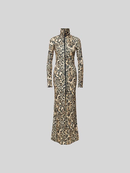 Nanushka Maxi-jurk met hoge opstaande kraag Lichtbruin - 2